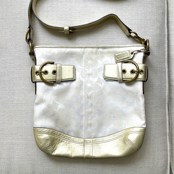 Coach Handbags - Coach Ivory and Gold Crossbody